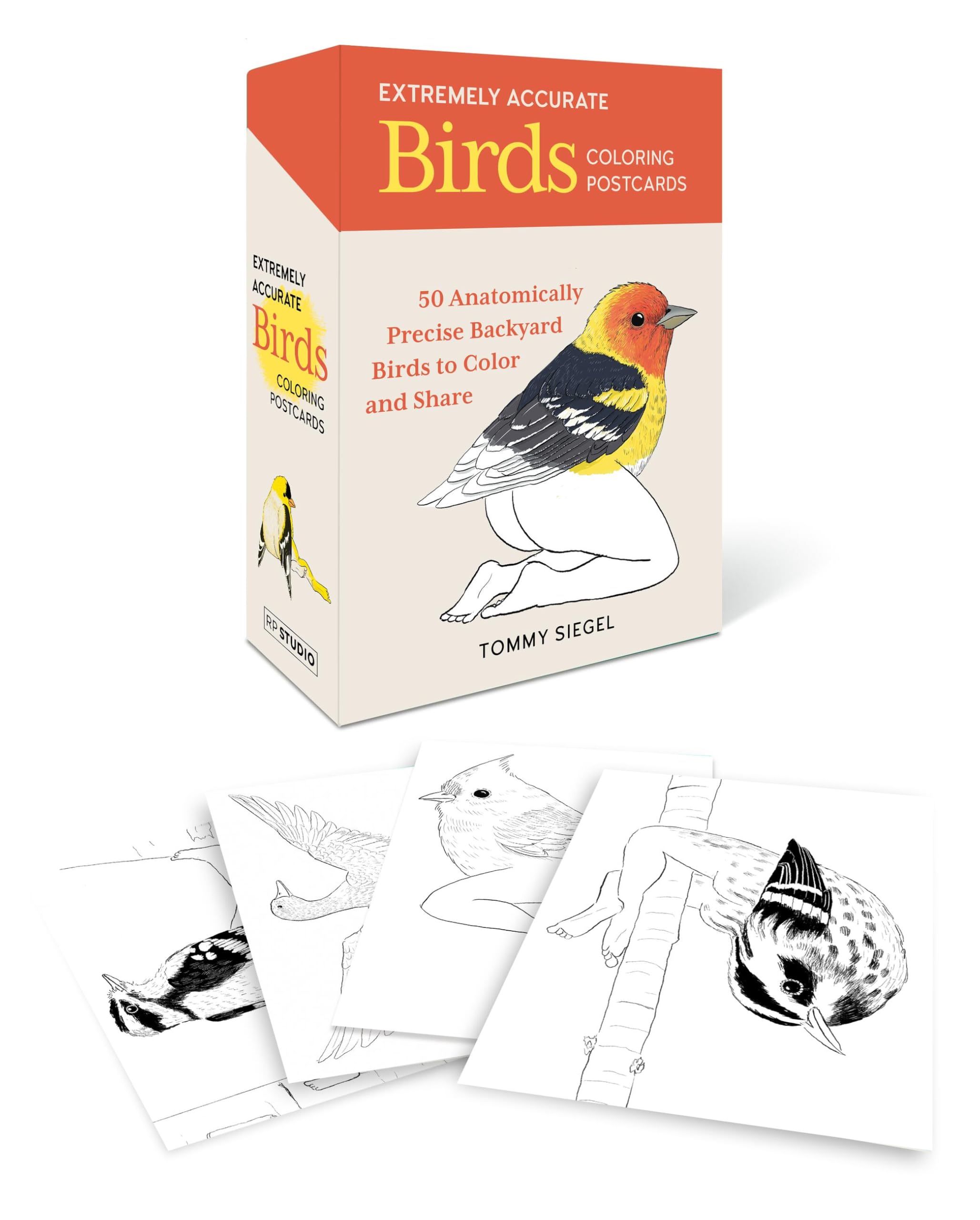 Extremely Accurate Birds Coloring Postcards: 50 Anatomically Precise Backyard Birds To Color And Share