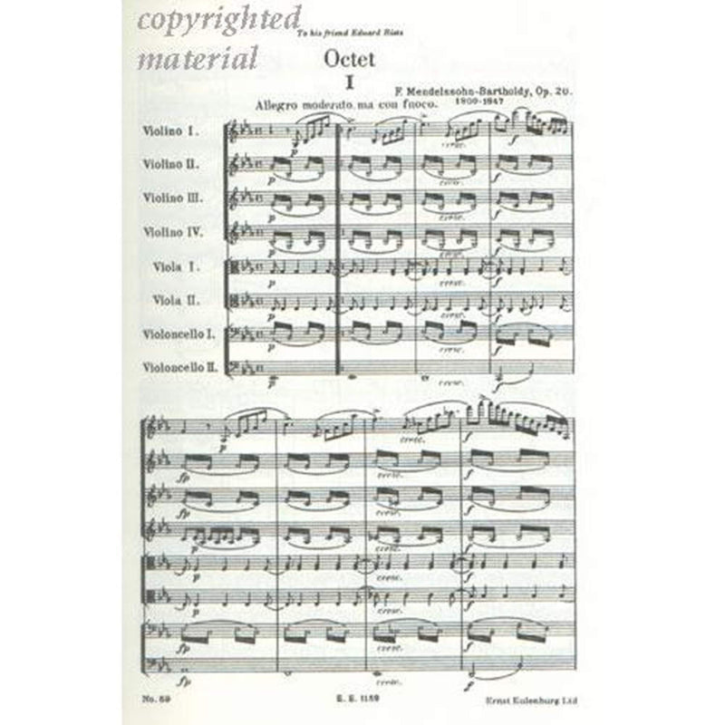 Octet in EFlat Major, Op. 20 (Edition Eulenburg),Used