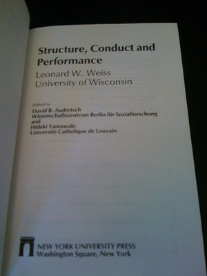 Structure, Conduct and Performance,Used