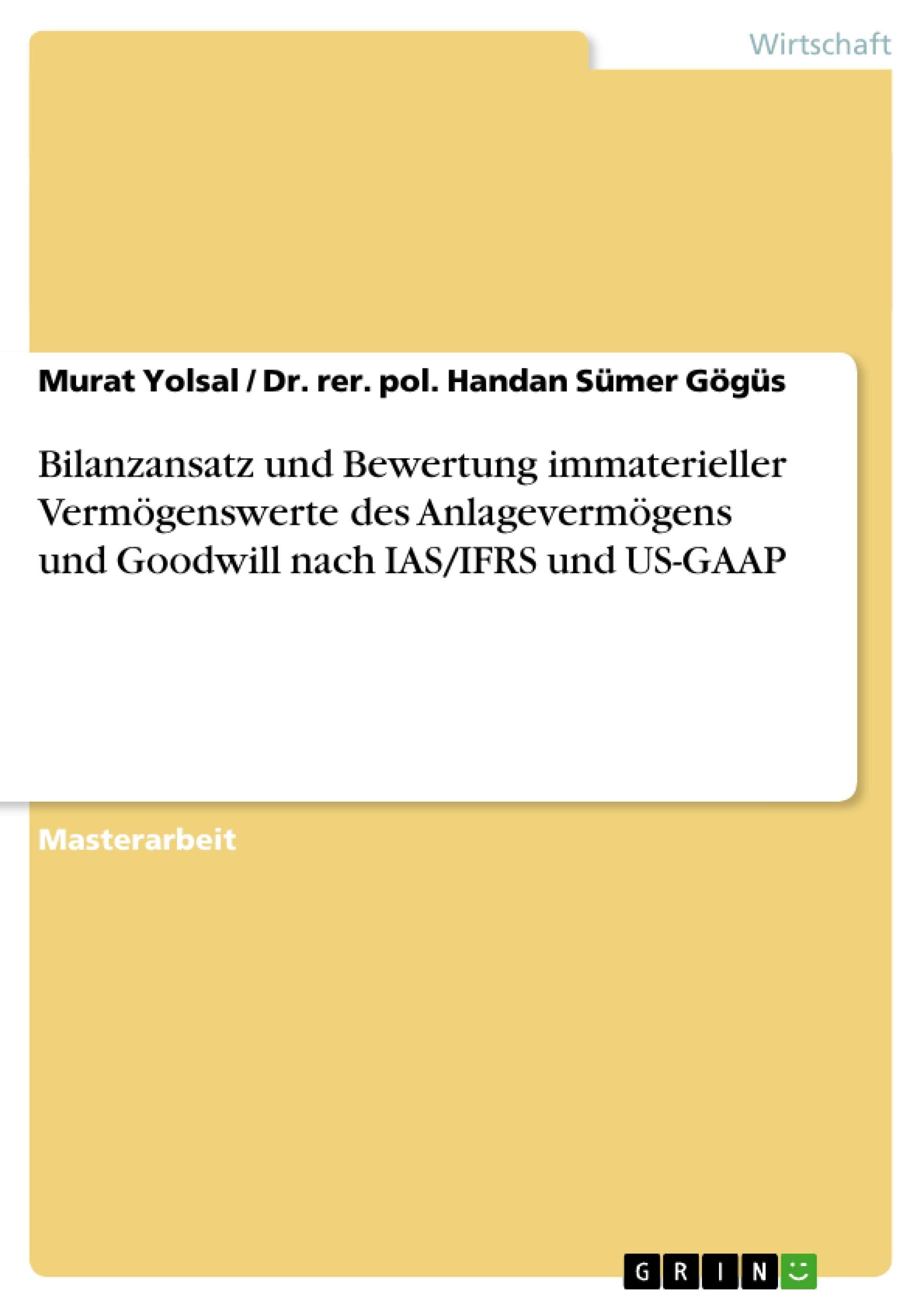 Bilanzansatz und Bewertung immaterieller Vermgenswerte des Anlagevermgens und Goodwill nach IAS/IFRS und USGAAP (German Edition,Used