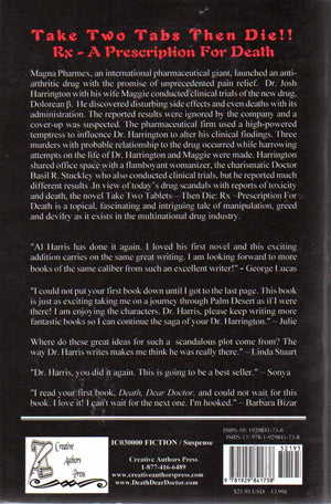 Take Two Tabs Then Die: Rx  a Prescription for Death,Used