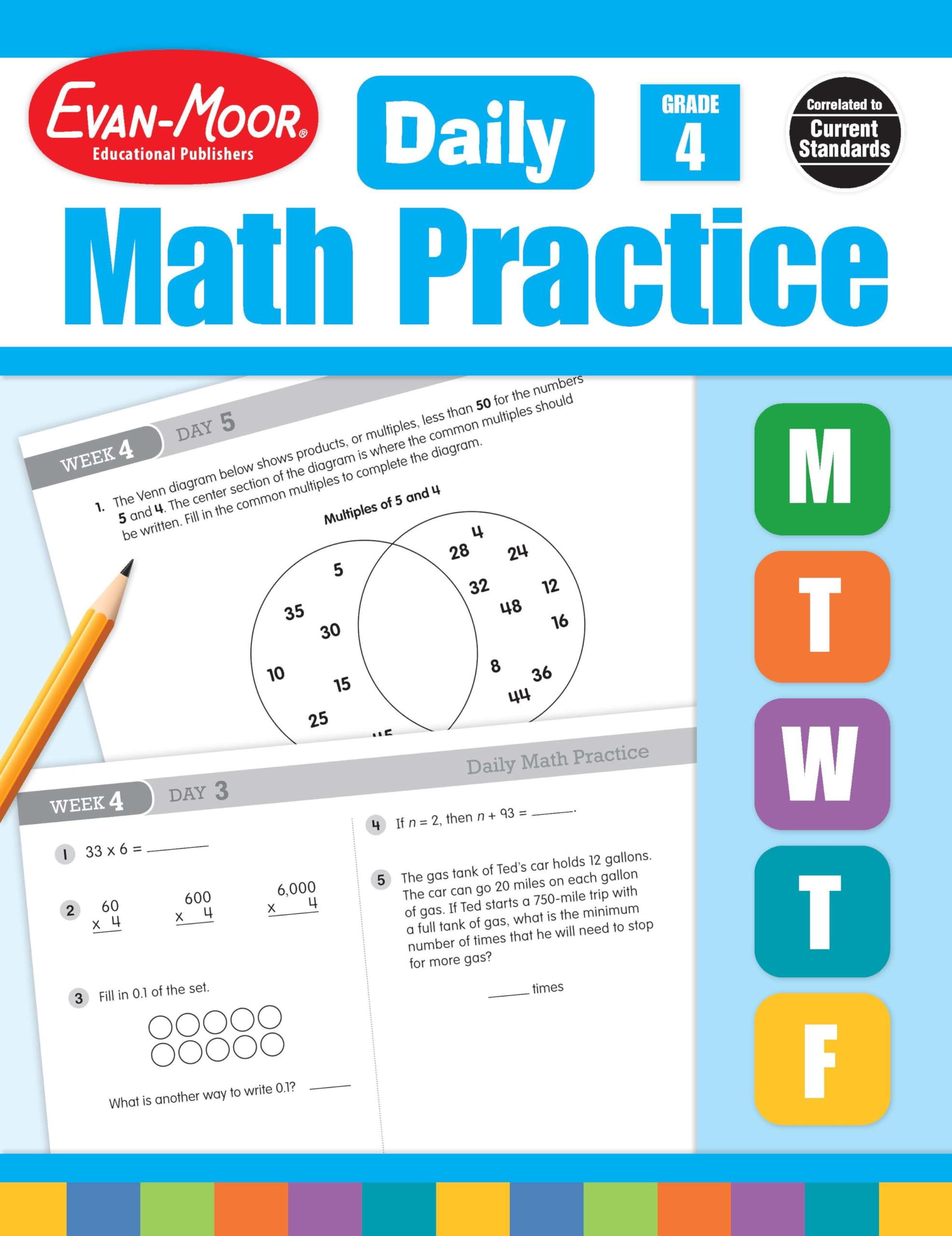 EvanMoor Daily Math Practice, Grade 4,Used