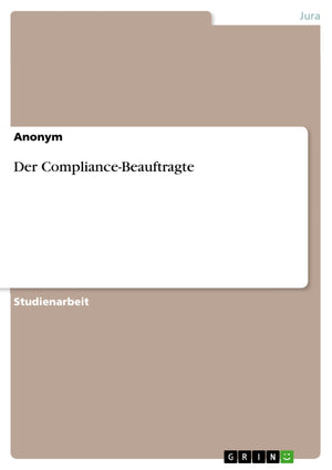 Der Compliancebeauftragte (German Edition),Used