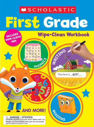 Scholastic First Grade Wipeclean Workbook,New