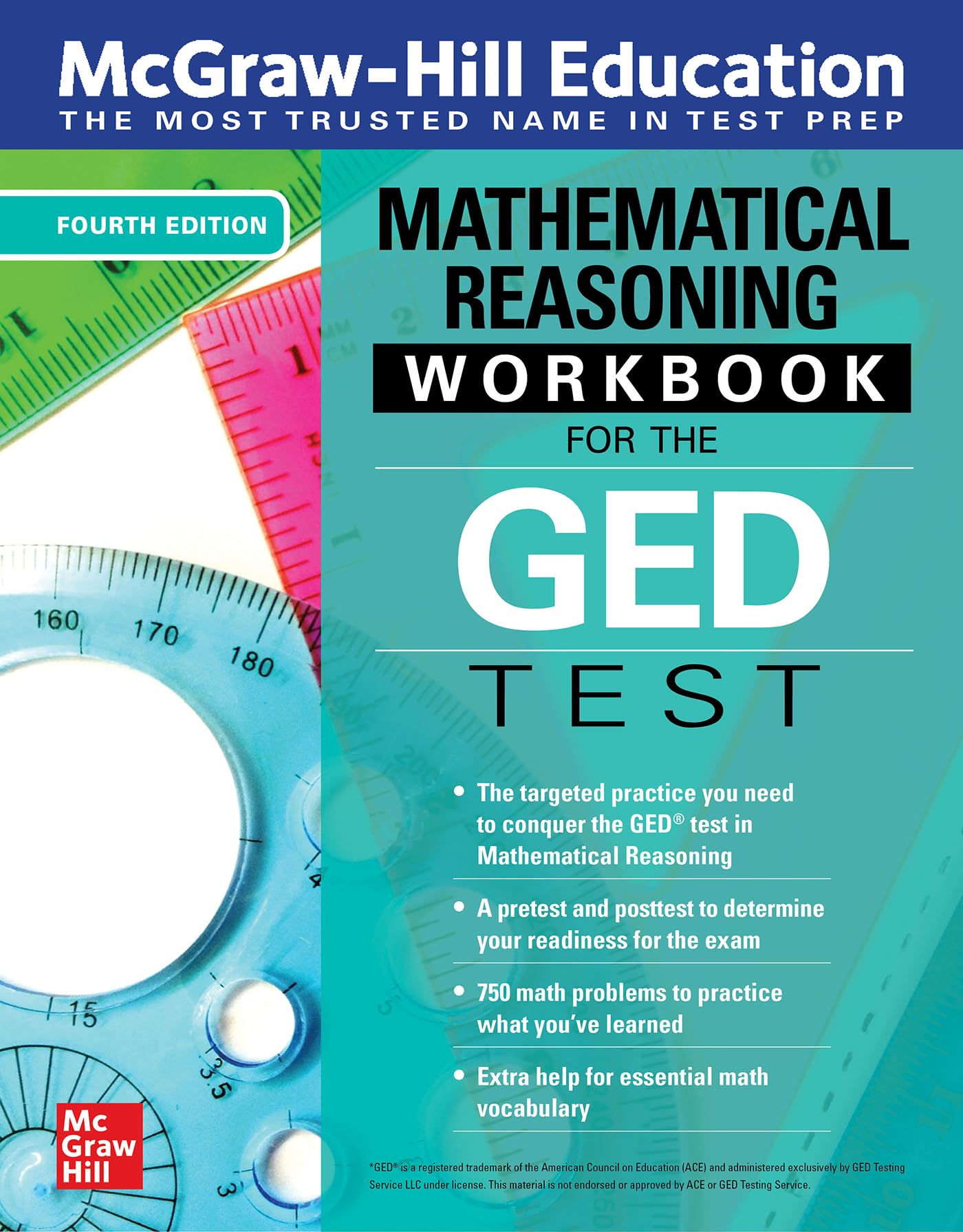 Mcgrawhill Education Mathematical Reasoning Workbook For The Ged Test, Fourth Edition,New