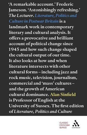 Literature, Politics And Culture In Postwar Britain (Continuum Impacts, 35),New