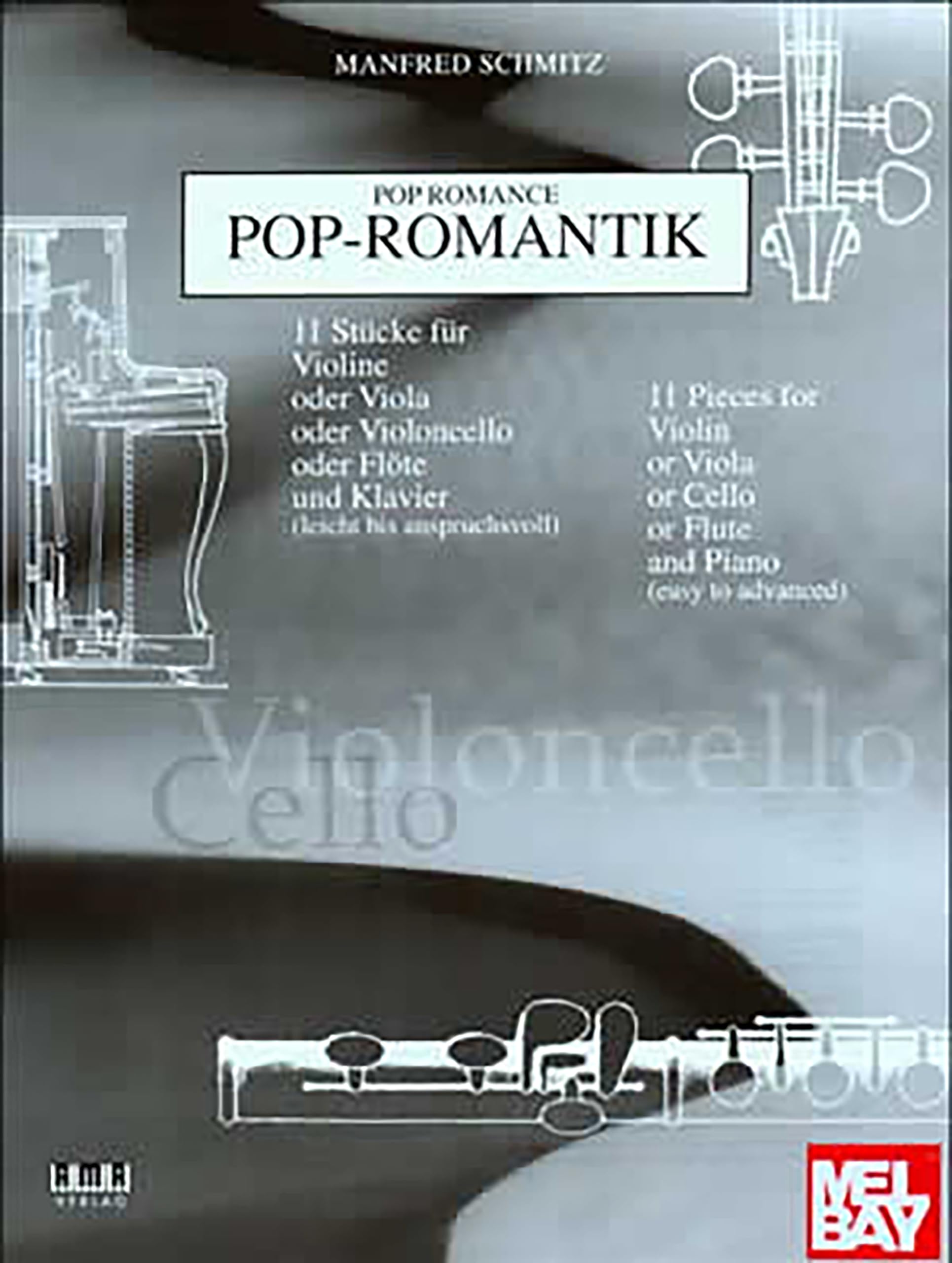 Pop Romance for Cello 11 Pieces for Violin, Viola, Cello, Flute and Piano (English and German Edition),Used