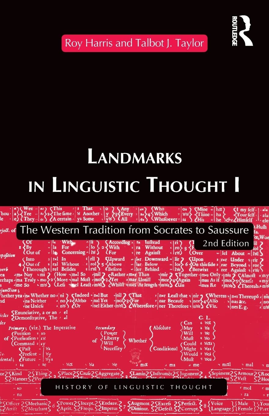 Landmarks In Linguistic Thought Volume I (History of Linguistic Thought),New