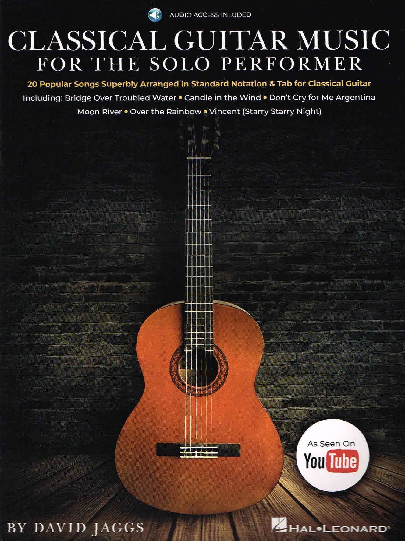 Classical Guitar Music for the Solo Performer: 20 Popular Songs Superbly Arranged in Standard Notation and Tab Book/Online Audio,Used
