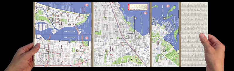 StreetSmart Miami Map by VanDam: Miami Beach & Gold Coast  Laminated pocket size City Street & Freeway Map to Miami and Dade Co,Used