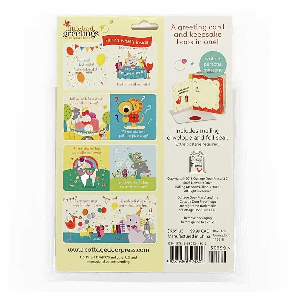 Birthday Wishes: Greeting Card Book With Envelope and Decorative Foil Seal (Little Bird Greetings Keepsake Book),Used