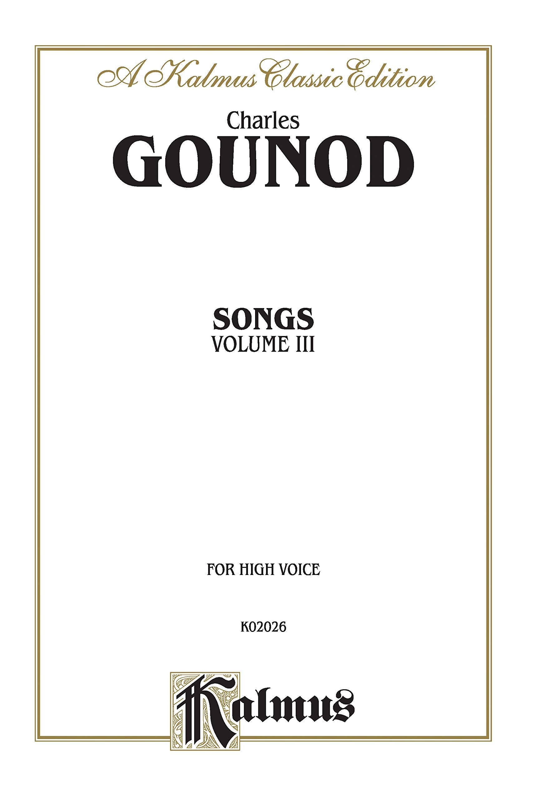 Songs, Vol 3: High Voice (French Language Edition) (Kalmus Edition, Vol 3) (French Edition),Used