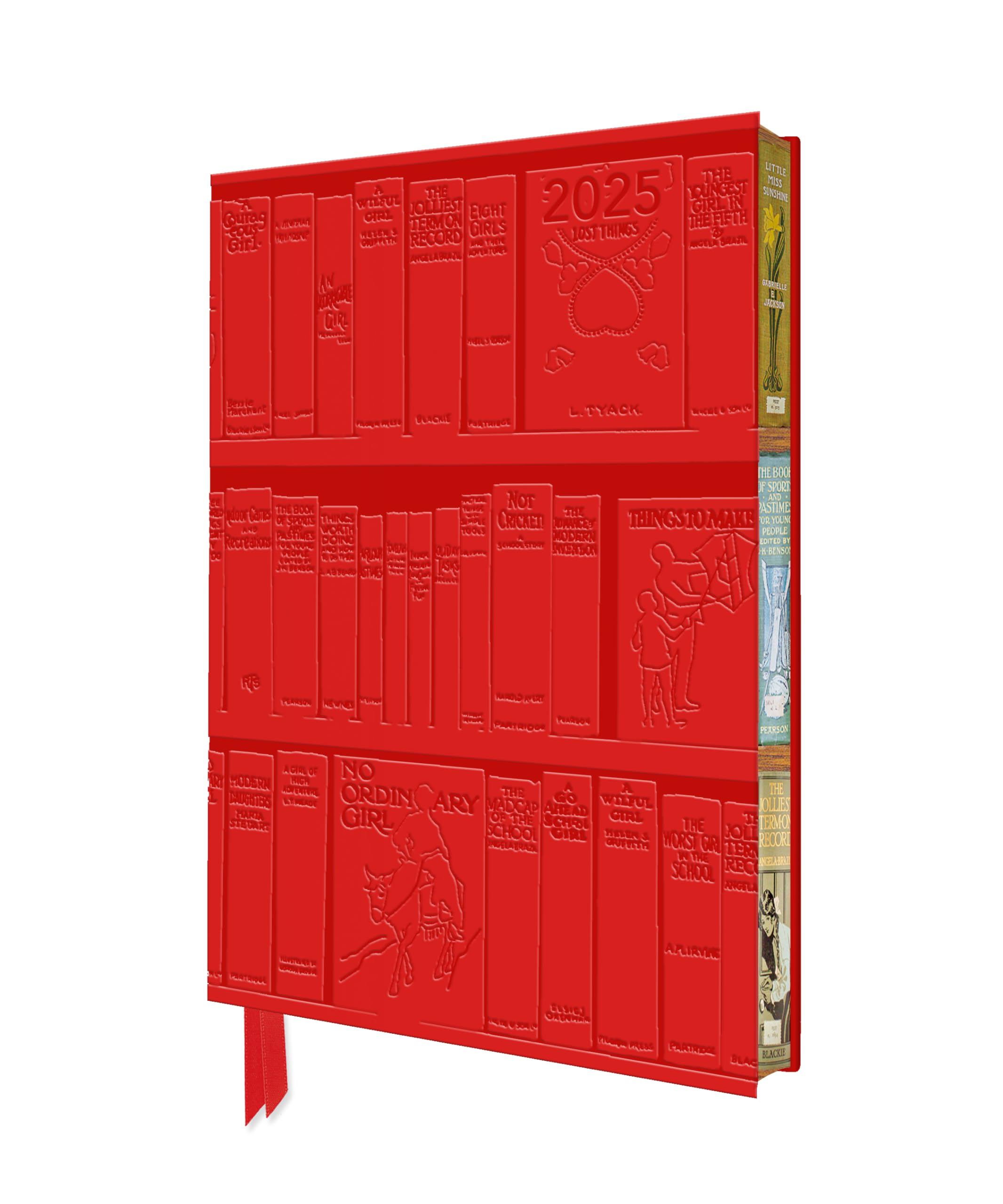 Bodleian Libraries: Bookshelves 2025 Artisan Art Vegan Leather Diary Planner  Page to View with Notes,New