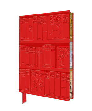 Bodleian Libraries: Bookshelves 2025 Artisan Art Vegan Leather Diary Planner  Page to View with Notes,New
