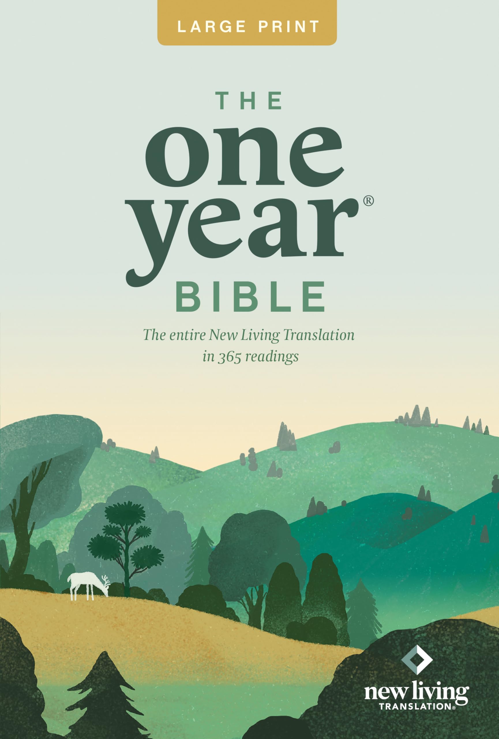 The One Year NLT Large Print Thinline Bible (Softcover) The Entire Bible in 365 Readings in the Clear and Trusted New Living Tra,Used