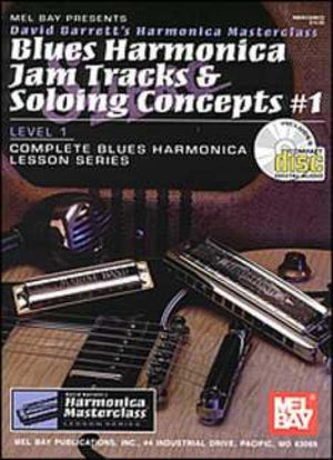 Mel Bay Blues Harmonica Jam Tracks & Soloing Concepts #1 Book/CD Set,Used