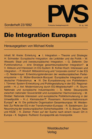 Die Integration Europas (Politische Vierteljahresschrift Sonderhefte) (German Edition),Used