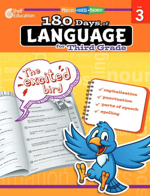 Shell Education 180 Days of Language for Third Grade (180 Days of Practice),New