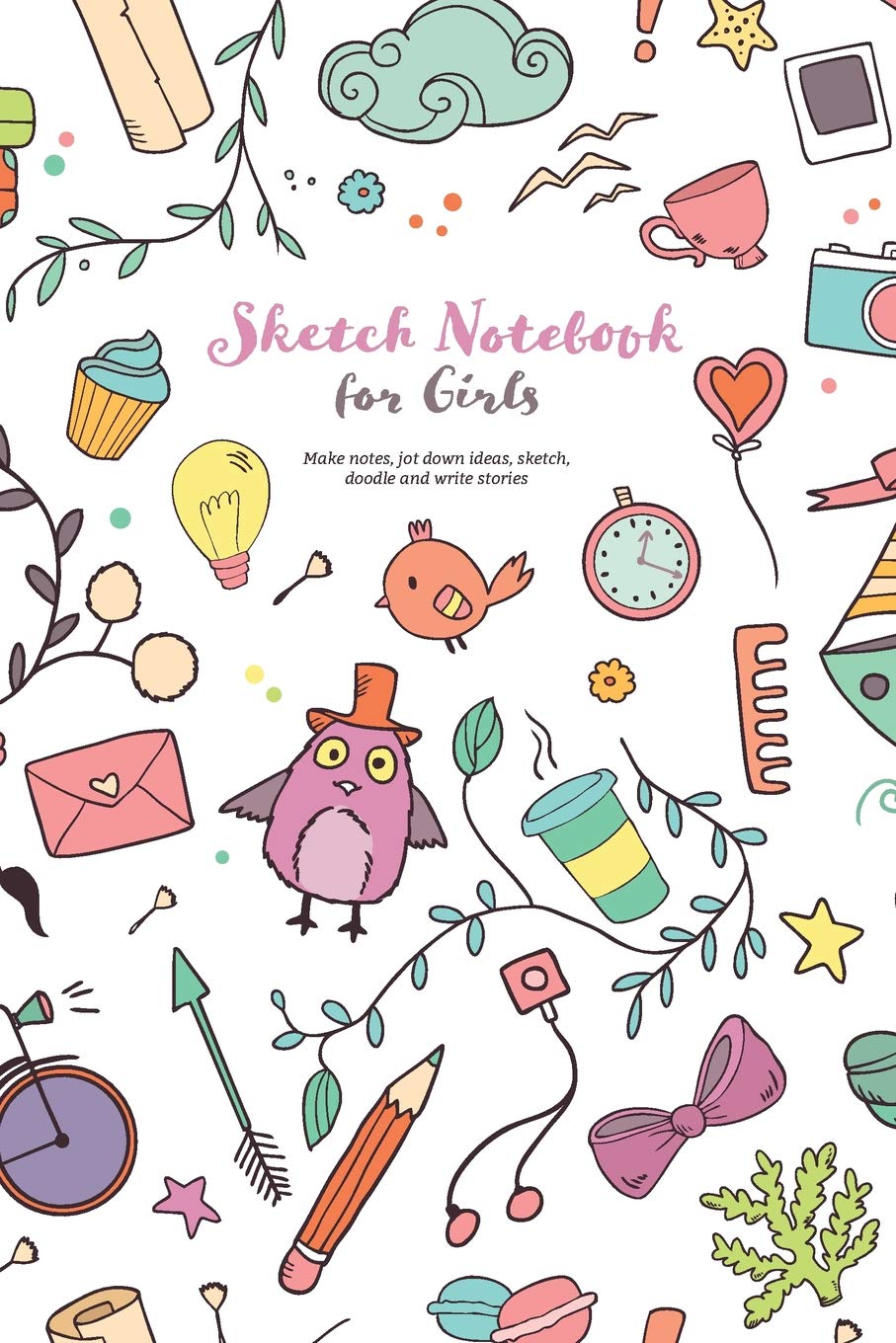 Sketch Notebook for Girls: Make notes, jot down ideas, sketch, doodle and write stories,Used