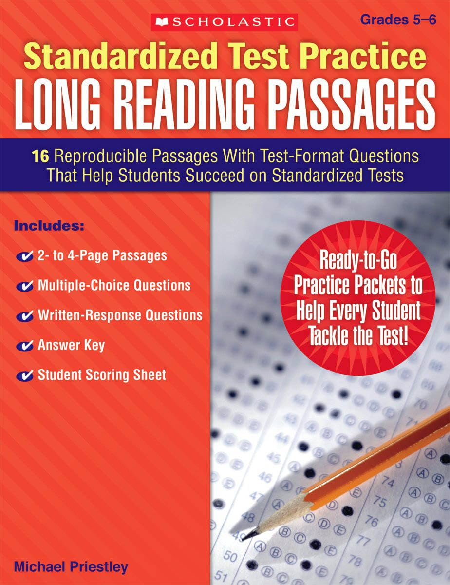 Standardized Test Practice: Long Reading Passages: 16 Reproducible Passages With Testformat Questions That Help Students Succee,Used