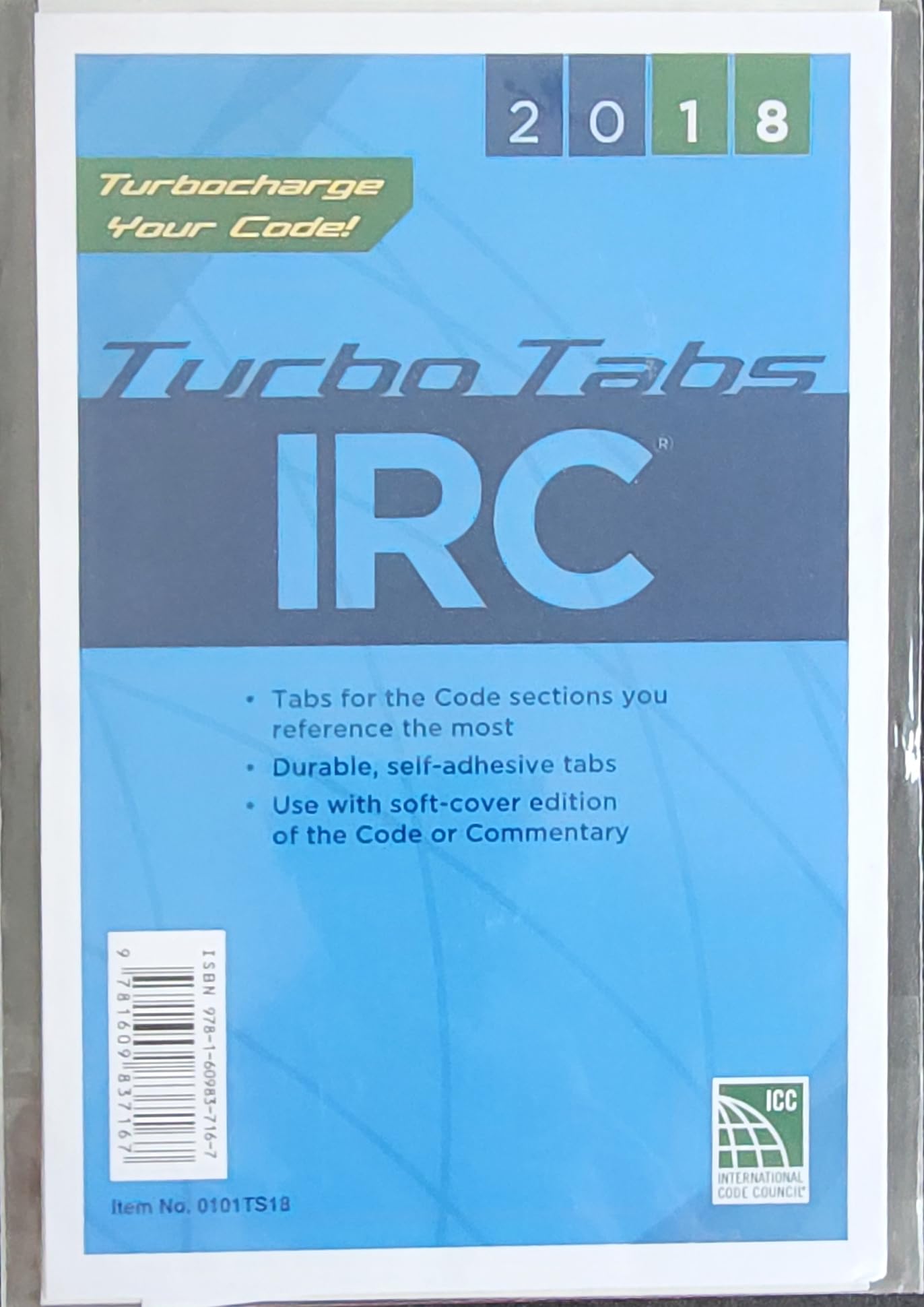 2018 International Residential Code Turbo Tabs, Soft Cover Version,Used