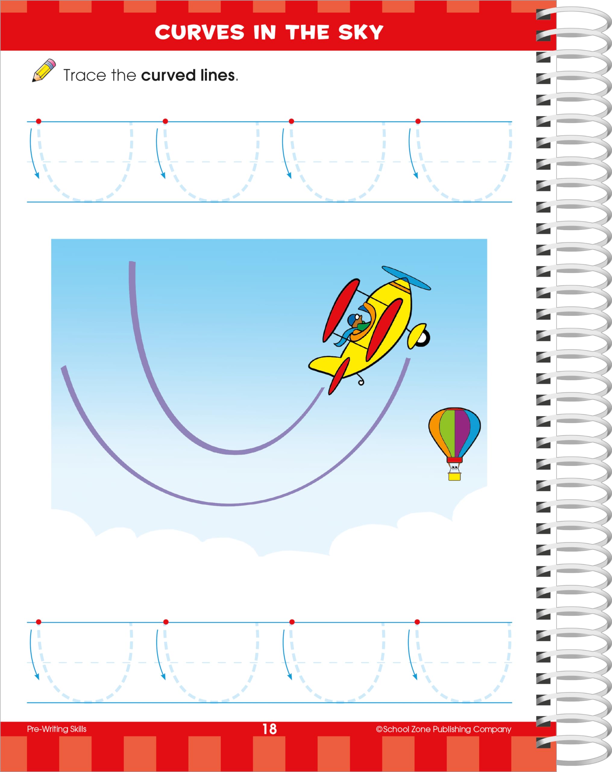 School Zone  Big Preschool Workbook  320 Spiral Pages, Ages 3 to 5, Colors, Shapes, Numbers, Early Math, Alphabet, PreWriting,New