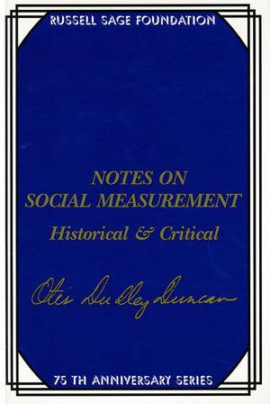 Notes on Social Measurement: Historical and Critical,Used
