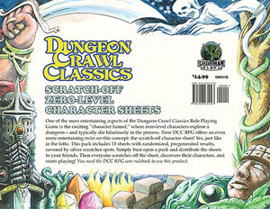 DCC RPG 0Level Scratch Off Character Sheets,Used