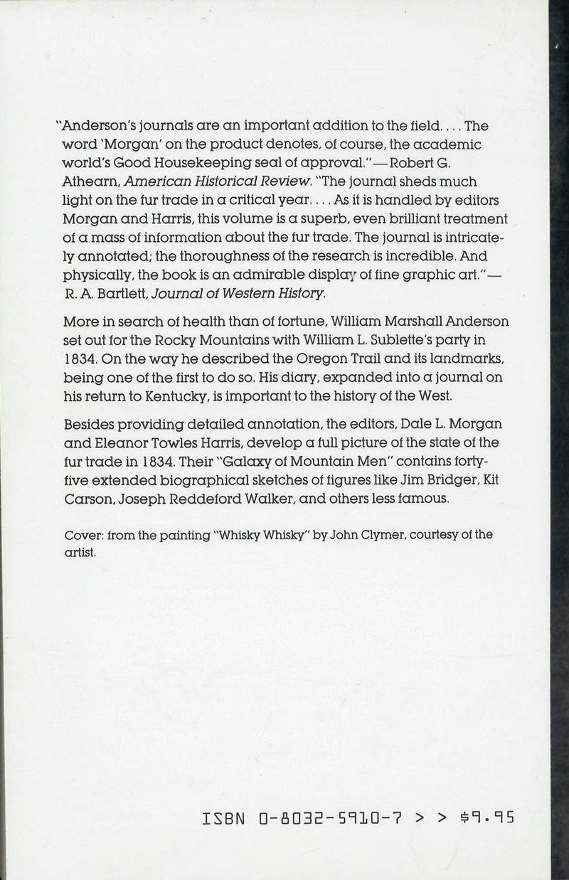 The Rocky Mountain Journals of William Marshall Anderson: The West in 1834,Used