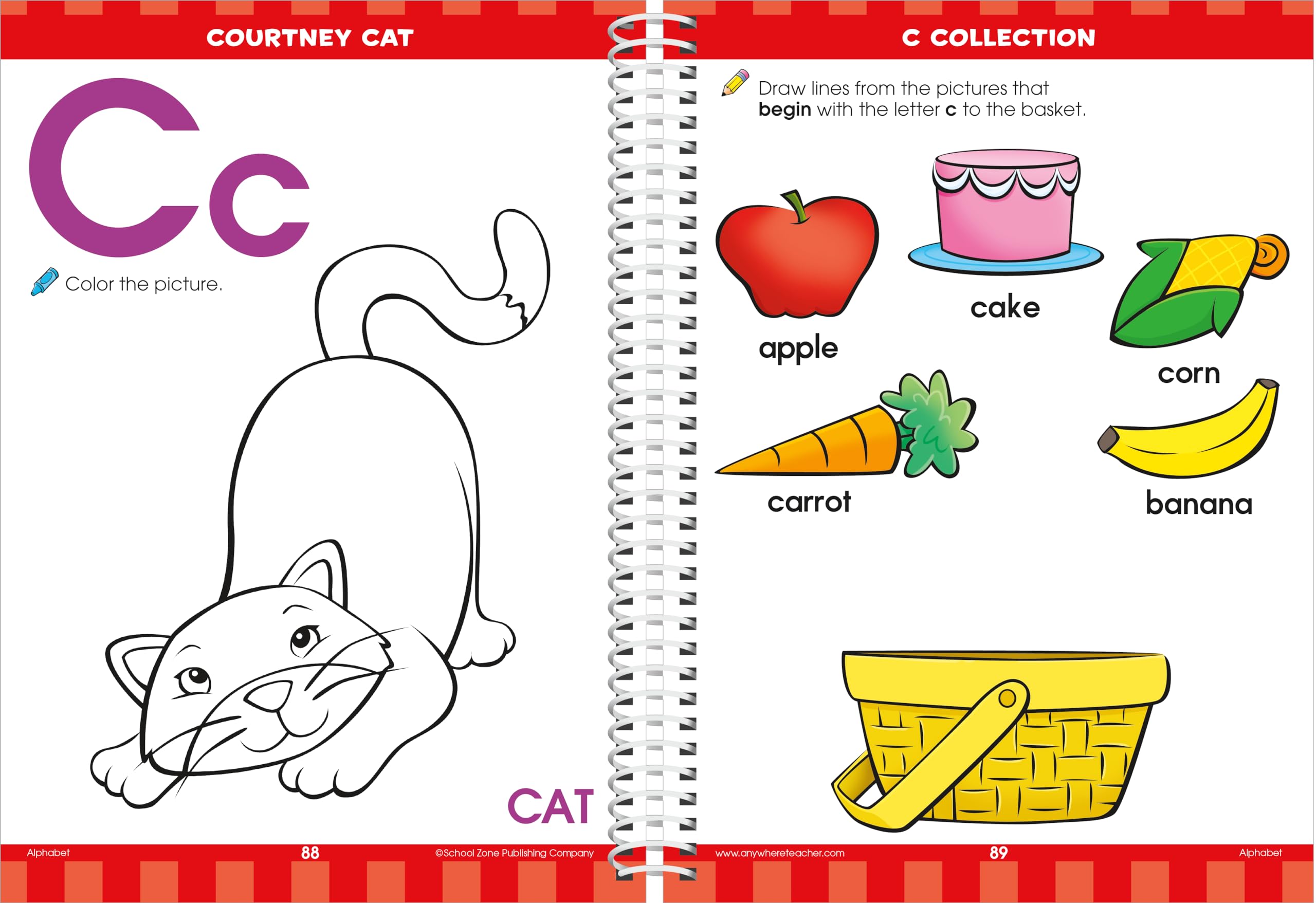 School Zone  Big Preschool Workbook  320 Spiral Pages, Ages 3 to 5, Colors, Shapes, Numbers, Early Math, Alphabet, PreWriting,New