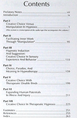 Creative Choice In Hypnosis (The Seminars, Workshops, And Lectures Of Milton H. Erickson, Vol 4),Used
