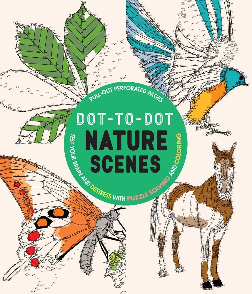 Dottodot Nature Scenes: Test Your Brain and Destress With Puzzle Solving and Coloring,Used