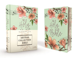 NIV, Artisan Collection Bible, Cloth over Board, Teal Floral, Designed Edges under Gilding, Red Letter, Comfort Print,Used
