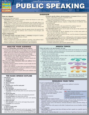 Public Speaking: Quickstudy Laminated Reference Guide (Quickstudy Academic)