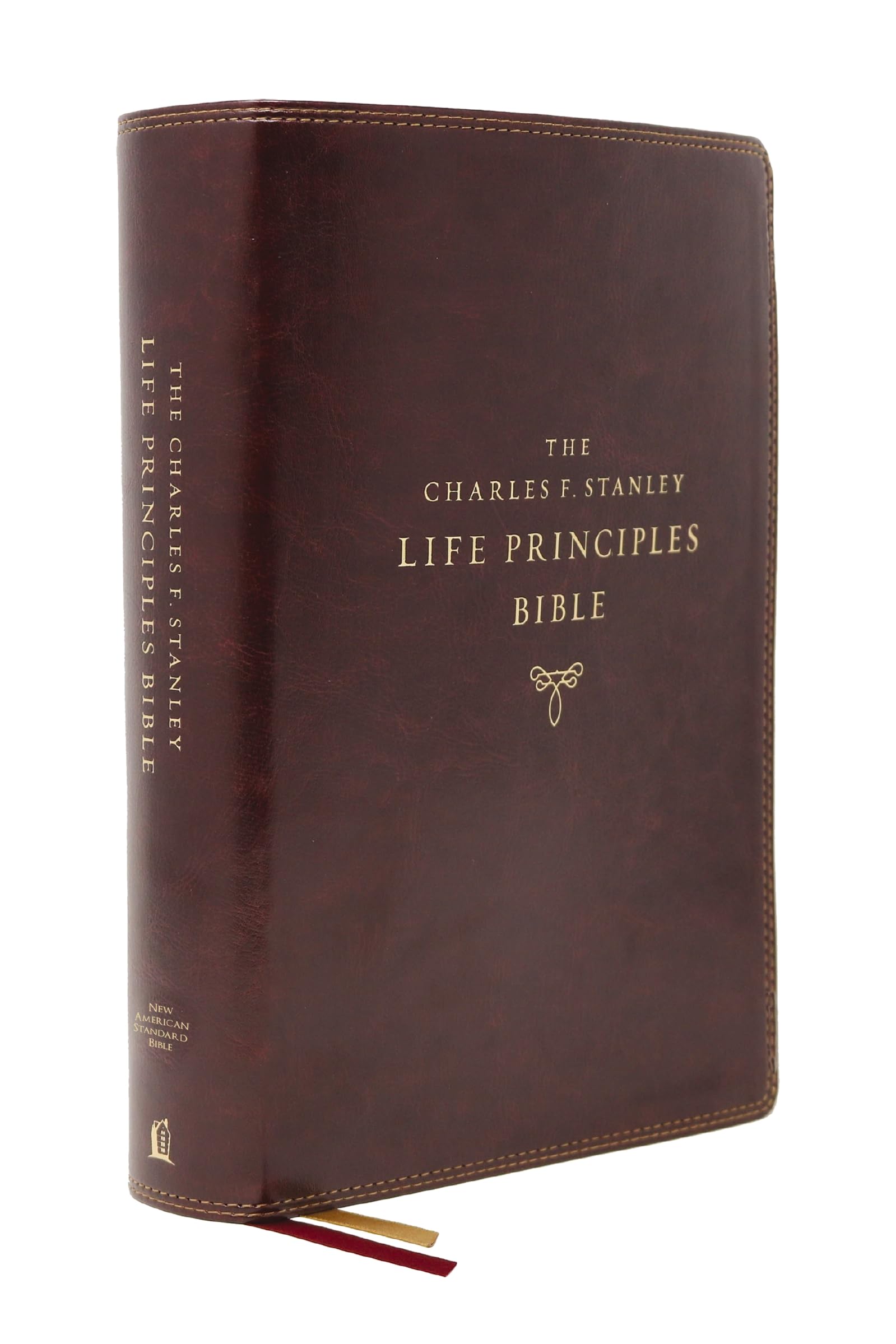 NASB, Charles F. Stanley Life Principles Bible, 2nd Edition, Leathersoft, Burgundy, Comfort Print: Holy Bible, New American Stan,Used