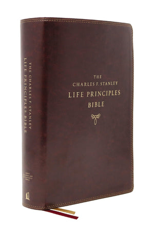 NASB, Charles F. Stanley Life Principles Bible, 2nd Edition, Leathersoft, Burgundy, Comfort Print: Holy Bible, New American Stan,Used