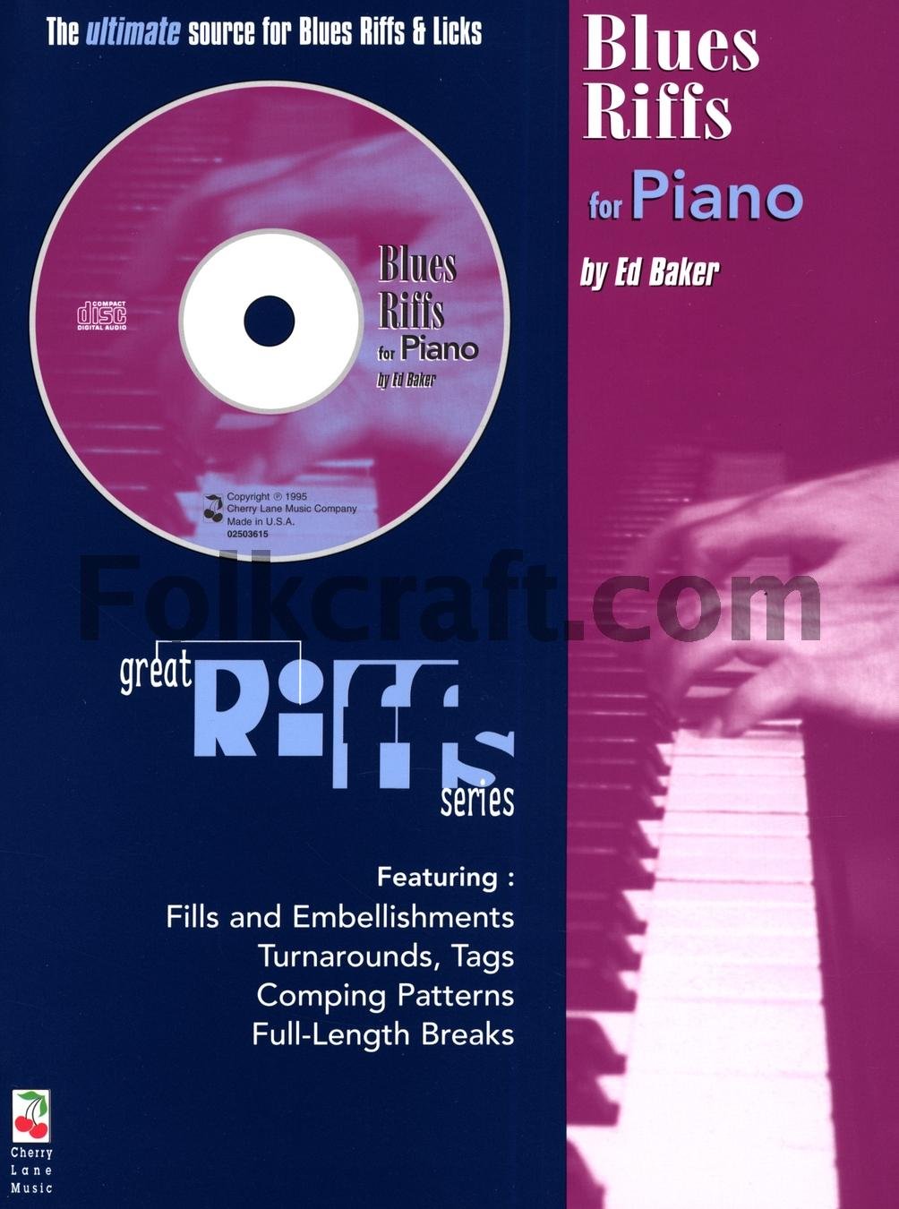 Blues Riffs for Piano  Book/Online Audio,Used