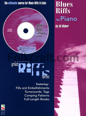 Blues Riffs for Piano  Book/Online Audio,Used