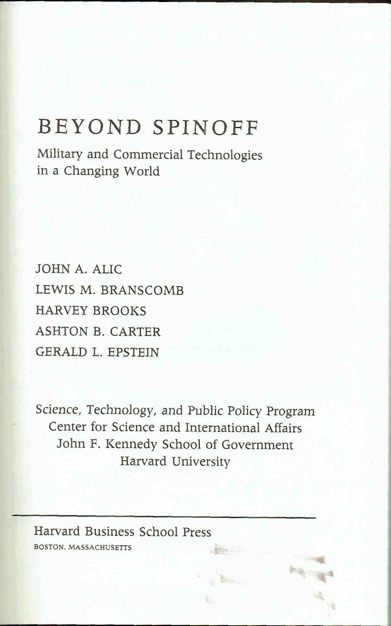 Beyond Spinoff: Military and Commercial Technologies in a Changing World,Used