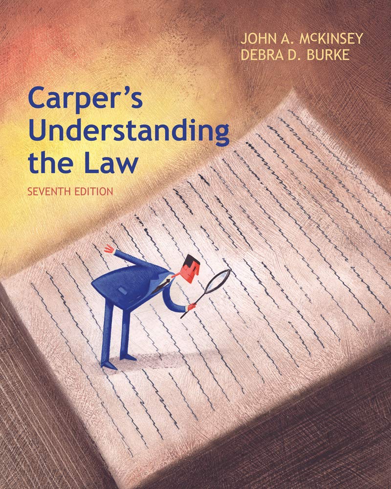Carper's Understanding the Law,Used