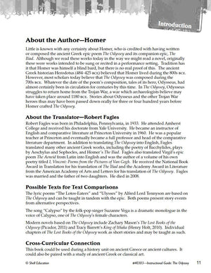 The Odyssey: An Instructional Guide for Literature  Novel Study Guide for High School Literature with Close Reading and Writing,Used