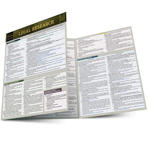 Legal Research: a QuickStudy Laminated Law Reference,Used