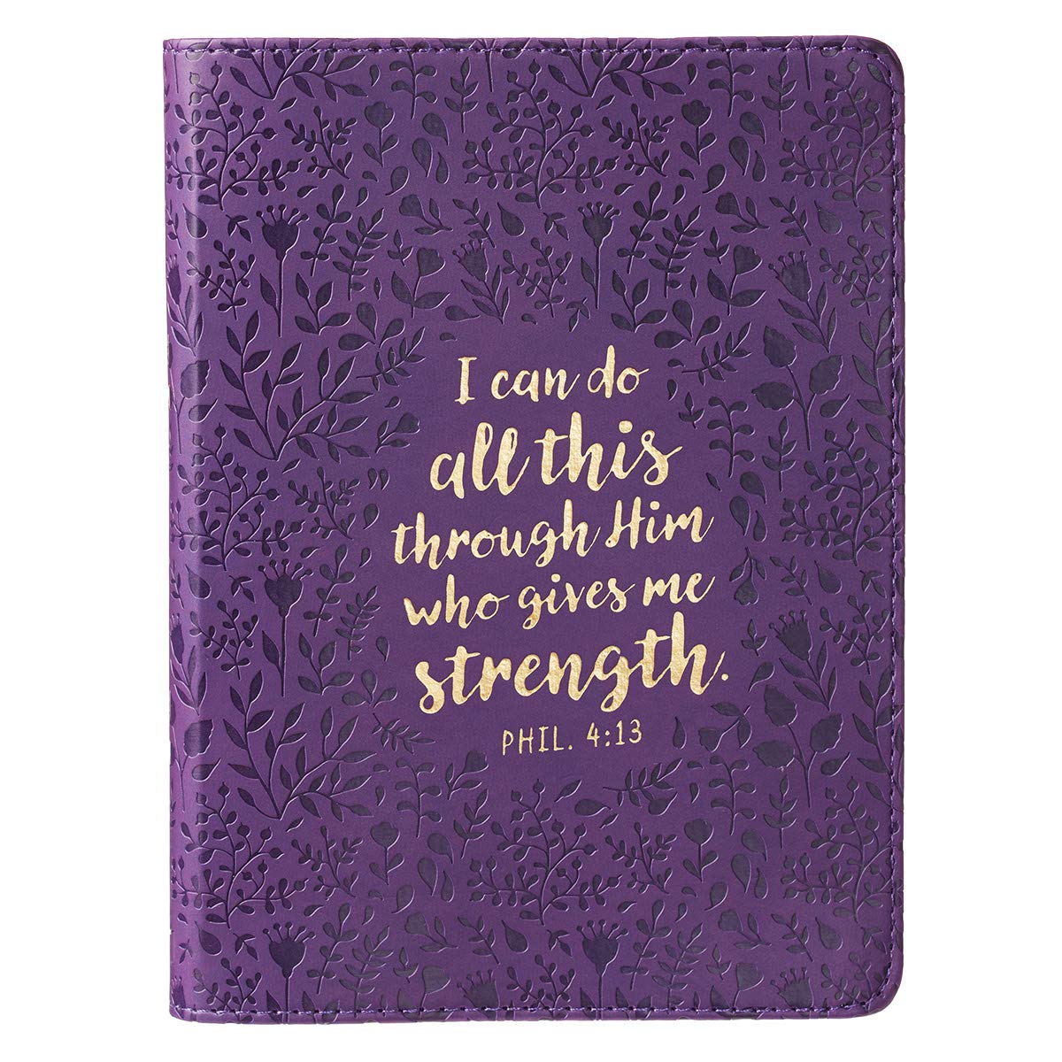 Christian Art Gifts Classic Handysized Journal All This Through Him Philippians 4:13 Bible Verse Inspirational Scripture Notebo,Used