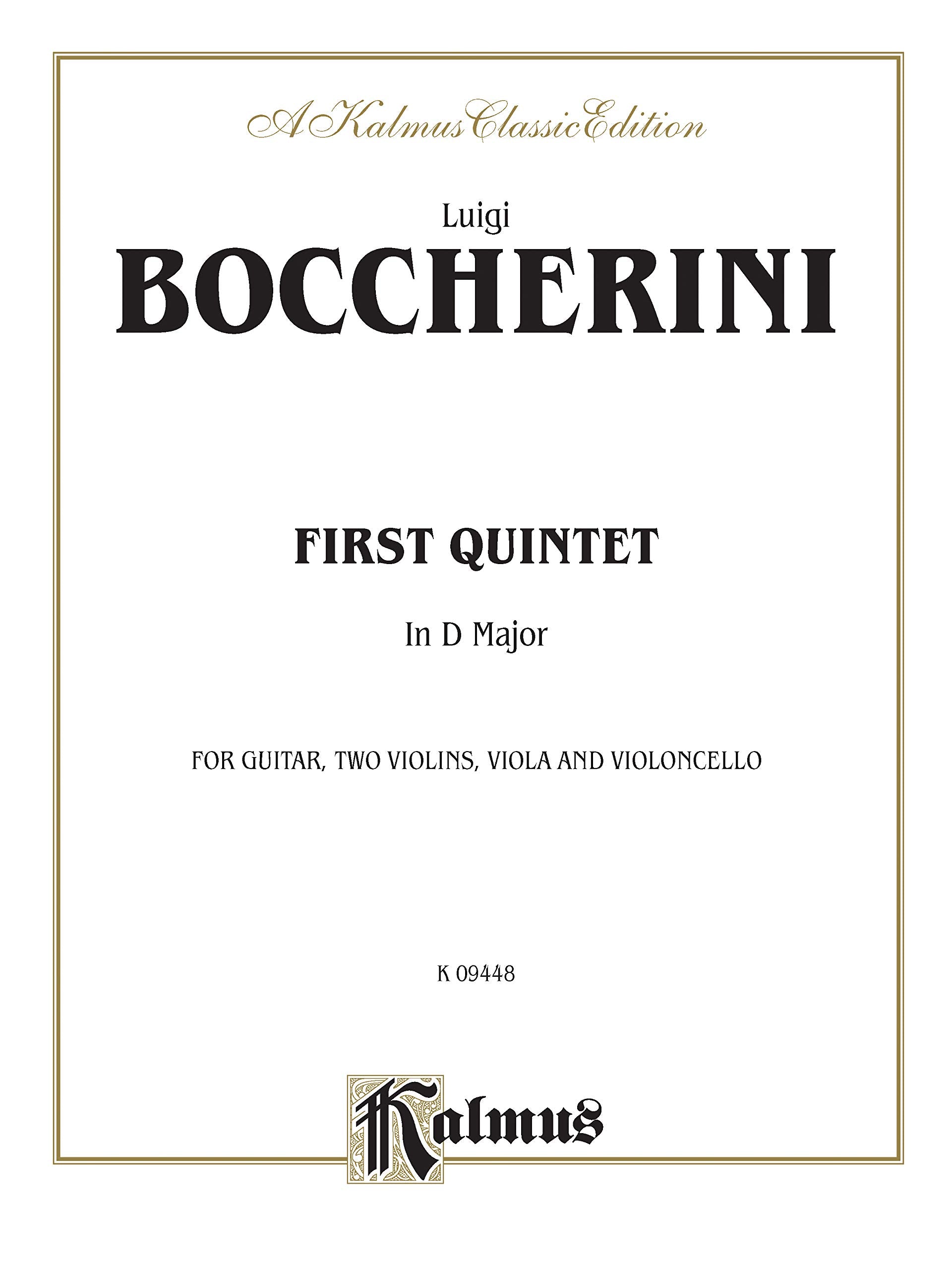 First Quintet in D Major for Two Violins, Viola, Cello and Guitar, Kalmus Edition,Used