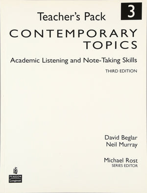 Contemporary Topics 3: Academic Listening and NoteTaking Skills, Teacher's Pack,Used