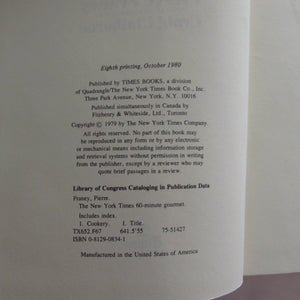 The New York Times 60 Minute Gourmet,Used