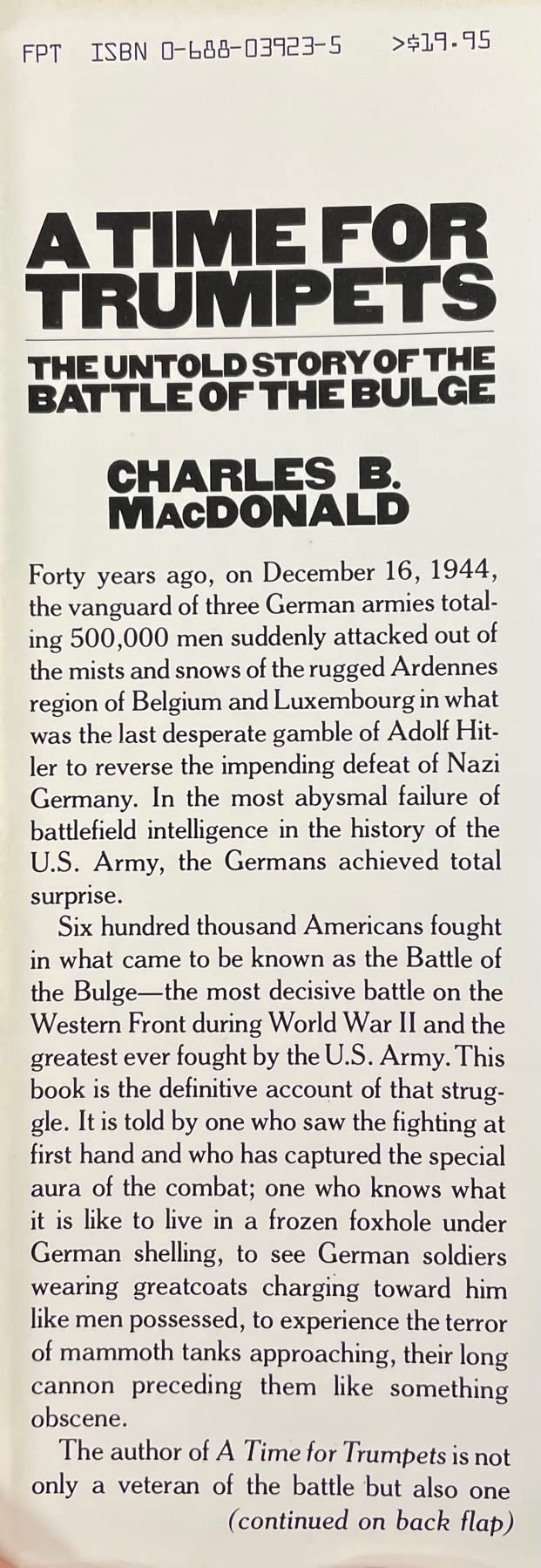A Time For Trumpets: The Untold Story Of The Battle Of The Bulge,New