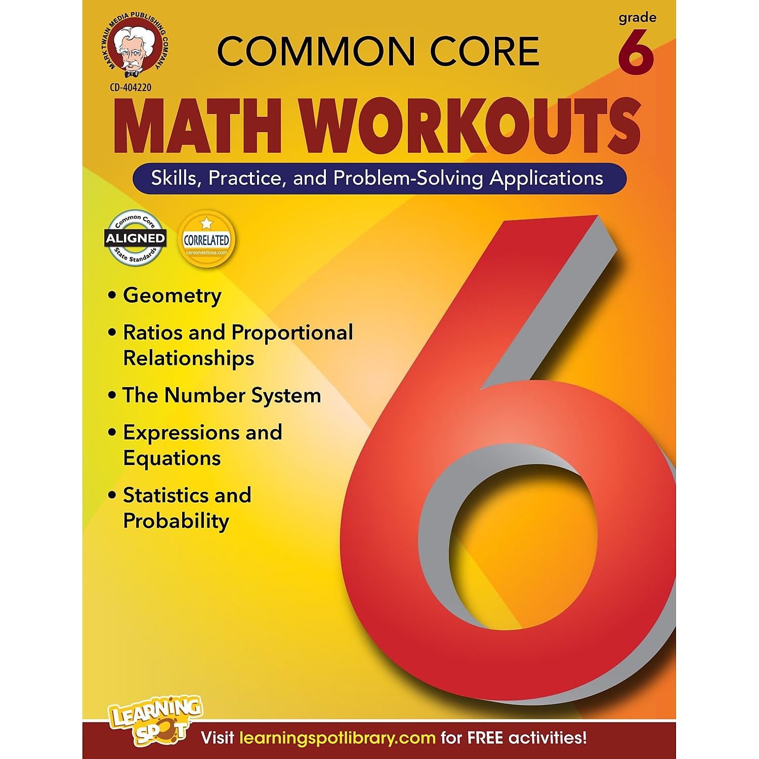 Mark Twain  Common Core Math Workouts, Grade 6,Used