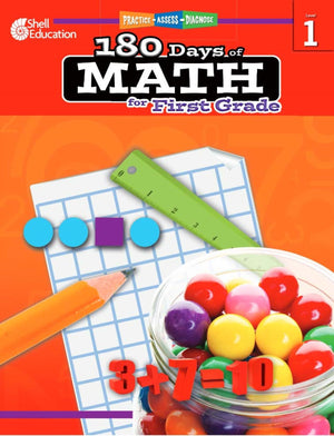 Shell Education 180 Days of Math for First Grade (180 Days of Practice),Used