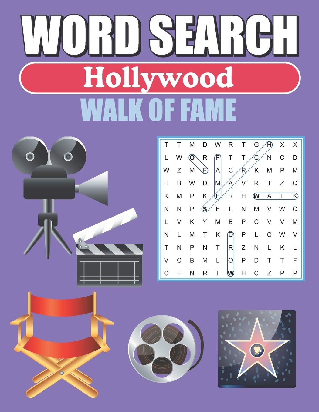 Word Search Hollywood Walk Of Fame: Large Print Word Find Puzzles,Used